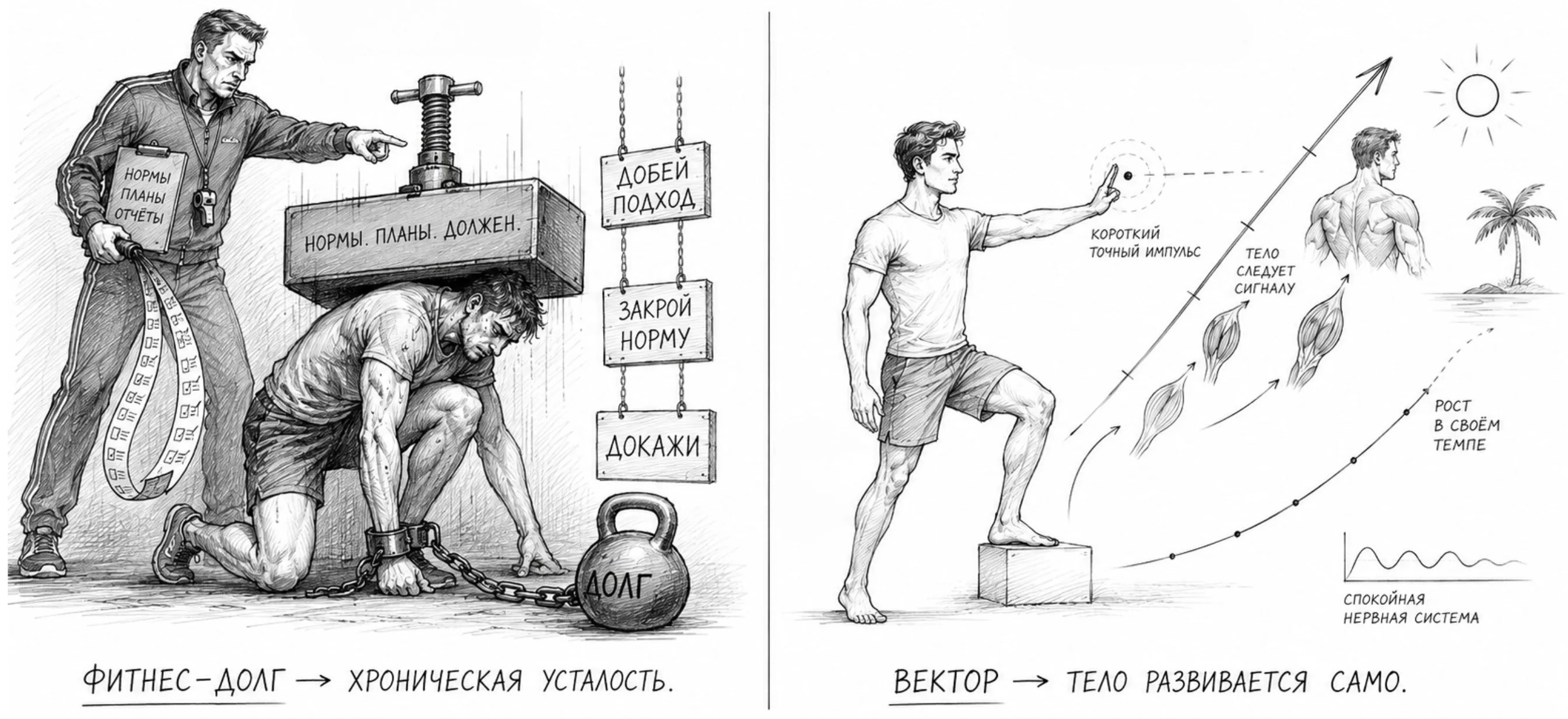 Классический фитнес превращает тело в ещё одну работу и в токсичного начальника, которому ты вечно должен