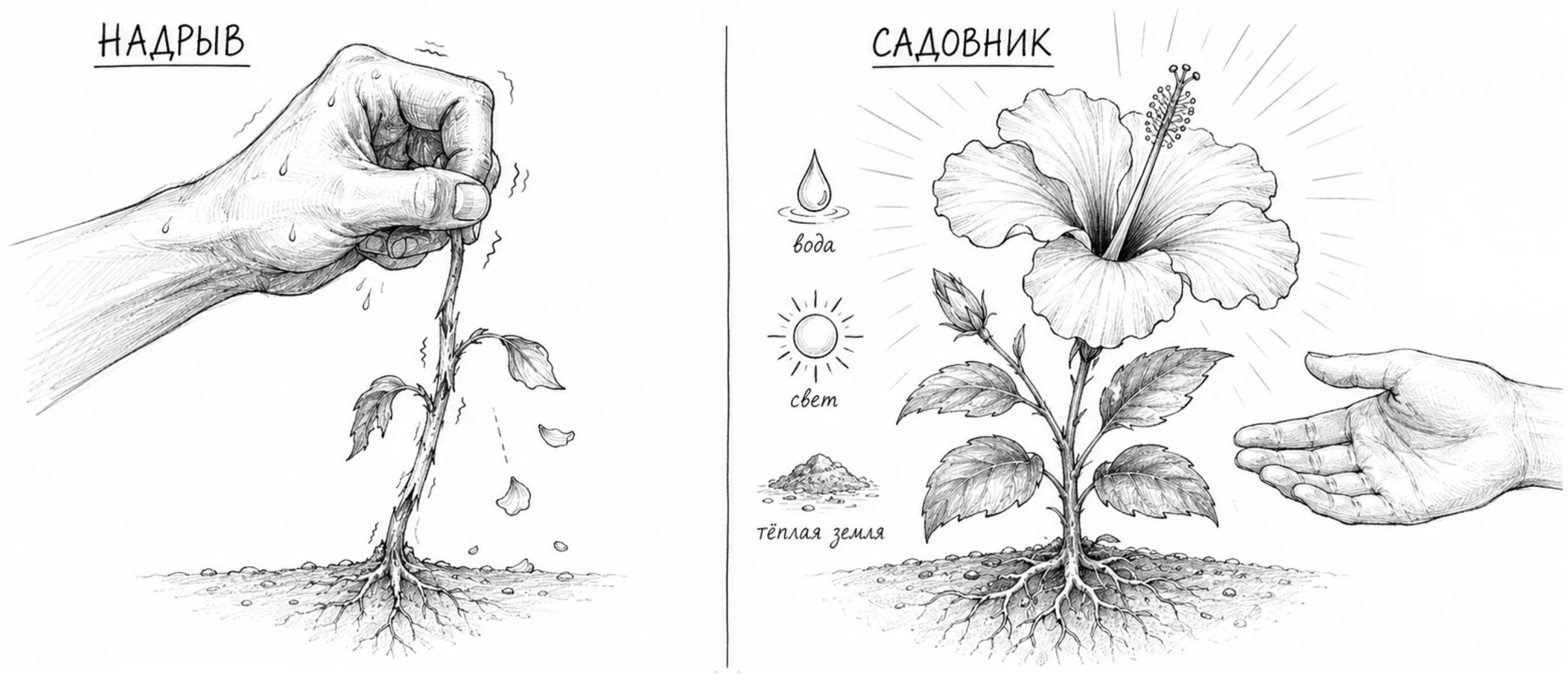Садовник не тянет росток вверх руками — он даёт точные почти незаметные сигналы день за днём
