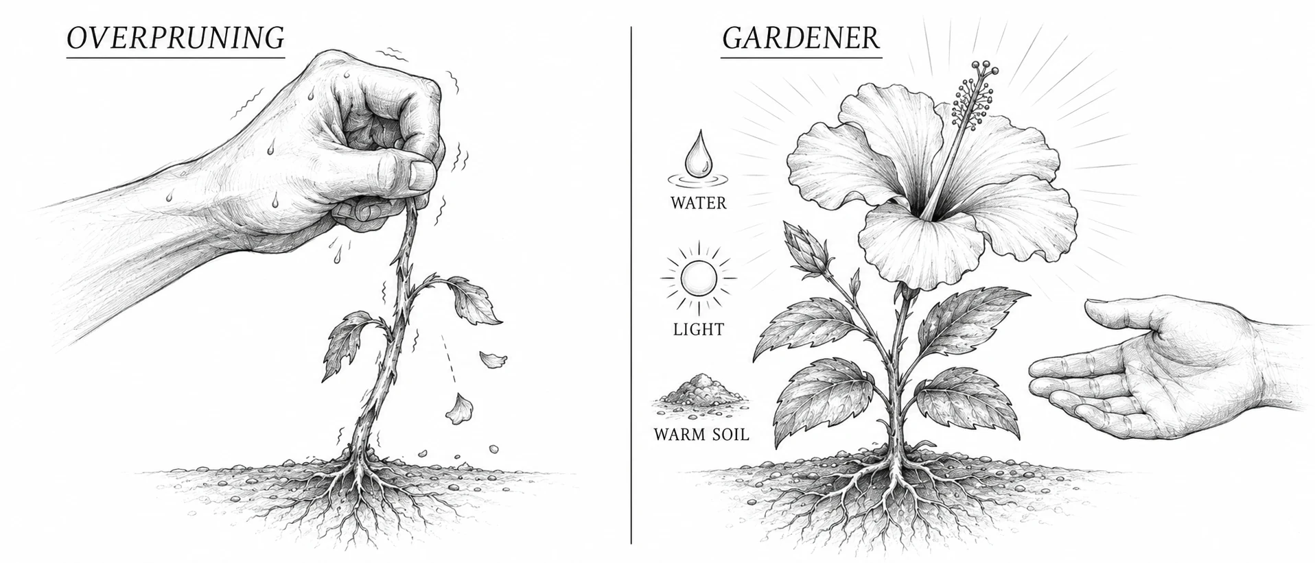 The master gardener does not pull the sprout by force — he provides precise, gentle inputs day after day