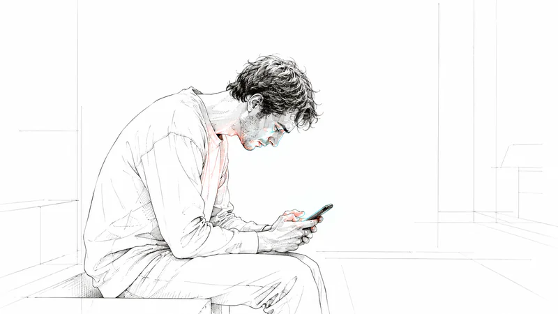 Person in darkness with smartphone — attention crisis and doomscrolling