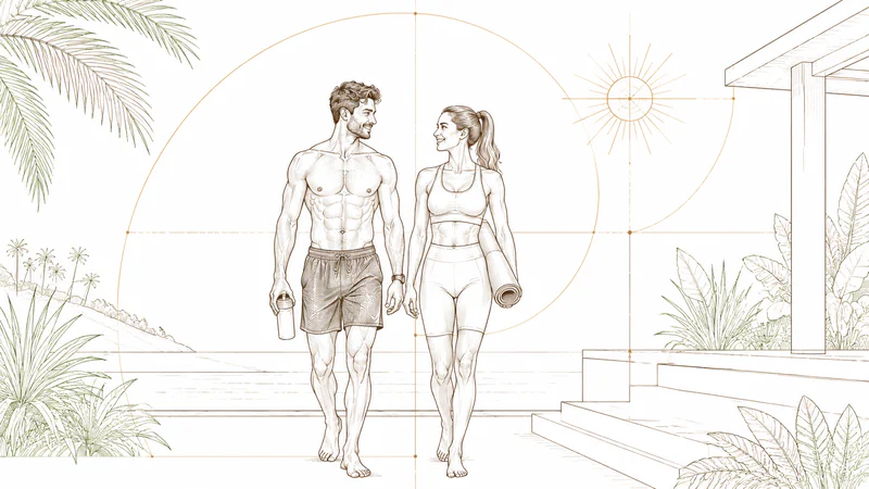 Athletic couple on a villa — biological vitality and hormonal health